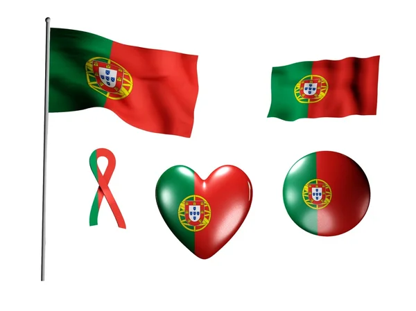 Flaggan portugal - uppsättning ikoner och flaggor — Stockfoto