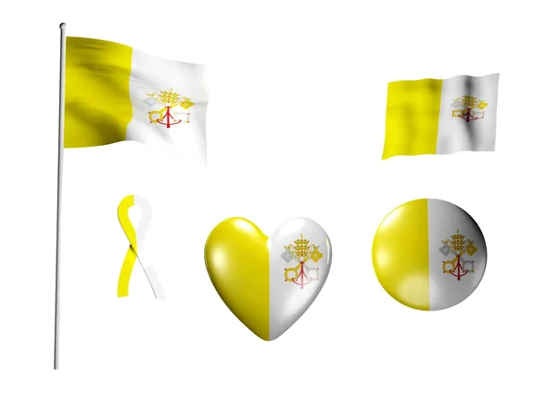Het Vaticaan vlag - set van pictogrammen en vlaggen — Stockfoto