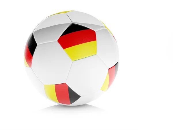 3D voetbal met Duitsland vlag, geïsoleerde Wit — Stockfoto