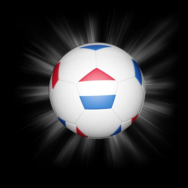 3D Fußball mit tschechischer Fahne, isoliert schwarz — Stockfoto