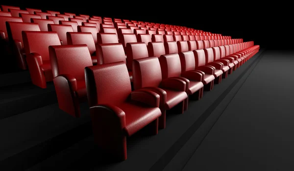 Пустой кинозал с аудиторией — стоковое фото