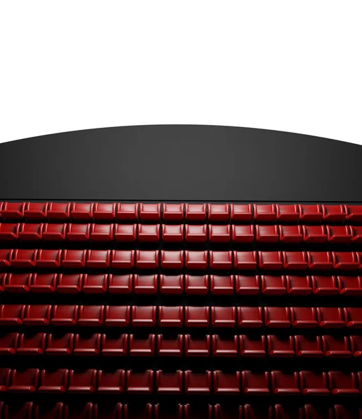 Schermo cinema vuoto con auditorium — Foto Stock