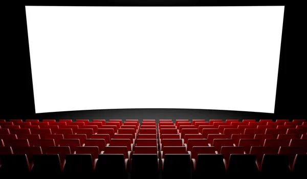 Tela de cinema vazia com auditório — Fotografia de Stock
