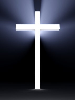 3d cross with lights religious symbolism clipart