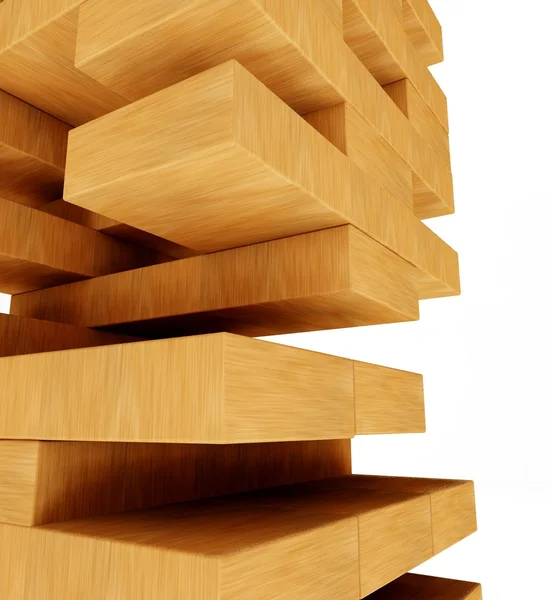 3D-Turm aus Blöcken, Puzzle und fehlenden Teilen — Stockfoto