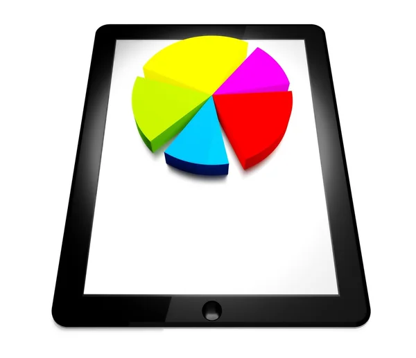 3d tableta PC, diagrama de negocio —  Fotos de Stock