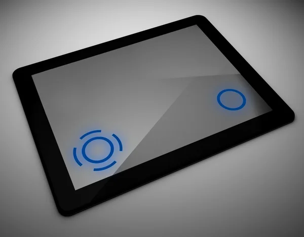 3D Tablet PC, Marken für die Steuerung — Stockfoto