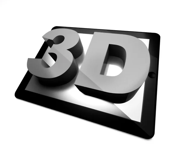 3d tablet pc, conceito tridimensional — Fotografia de Stock