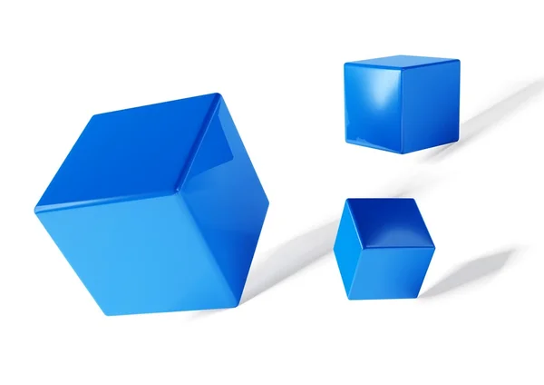 Cubos 3D sobre fundo branco — Fotografia de Stock