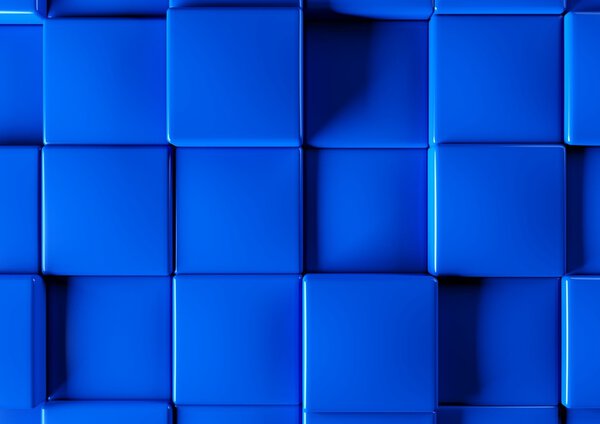 Abstract background of 3d blocks, blue cubes