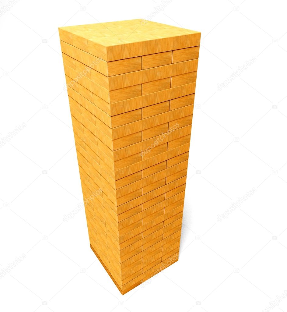 3d jenga, tower from cubes