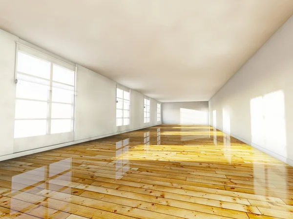 Camera vuota, interno della casa 3d — Foto Stock