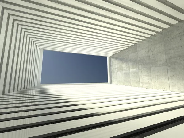 3D σύγχρονη εσωτερική, άδειο διάδρομο — Φωτογραφία Αρχείου