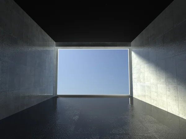 3D nowoczesne wnętrze, pusty korytarz — Zdjęcie stockowe