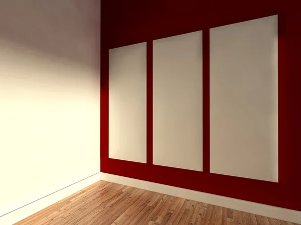 3d modern indoor, empty frame — Stock Photo, Image