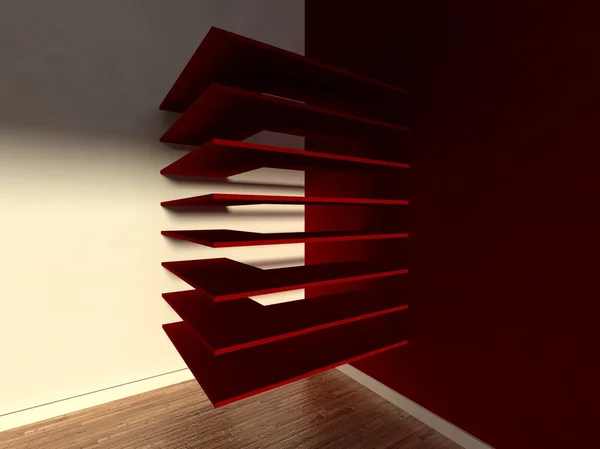 3D-moderne indoor, lege plank — Stockfoto