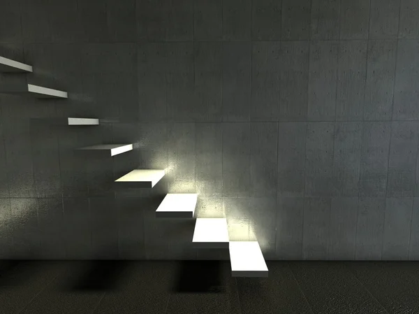 3D modern iç mekan, merdiven — Stok fotoğraf