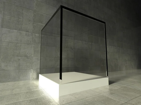 Empty showcase, 3d exhibition space — Stock Photo, Image