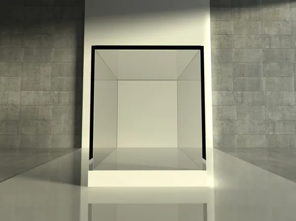 Vetrina vuota, spazio espositivo 3d — Foto Stock