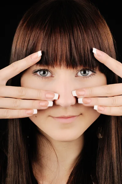Meisje met manicure — Stockfoto