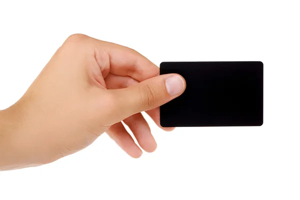 Kreditní karta s prázdný prostor ruka drží — Stock fotografie