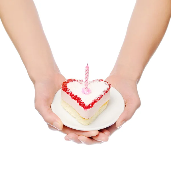 Tort w kształcie serca — Zdjęcie stockowe