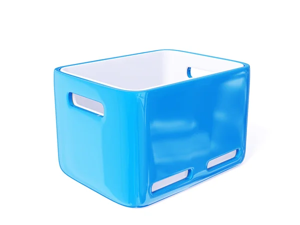 Blaue Box isoliert auf weißem Hintergrund. — Stockfoto