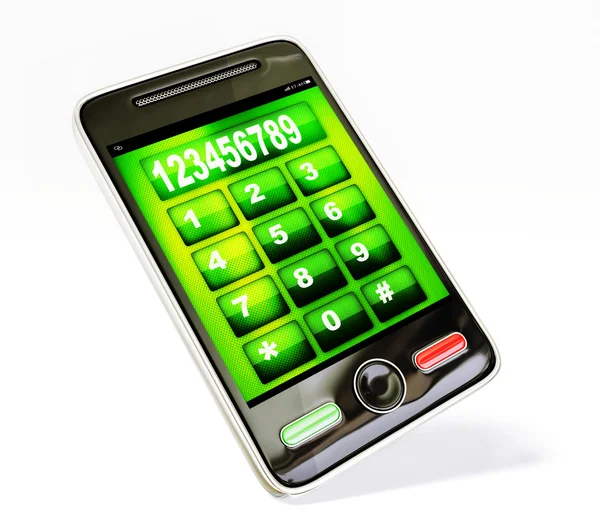 Touchscreen-Handy isoliert auf weißem Hintergrund. — Stockfoto