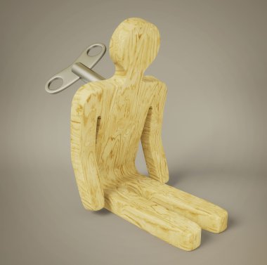 Wooden man clipart