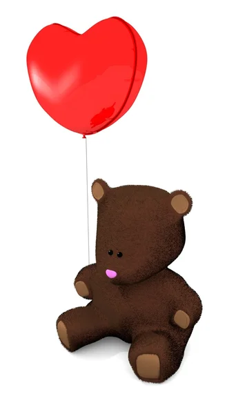 oyuncak ayı ile kalp balon