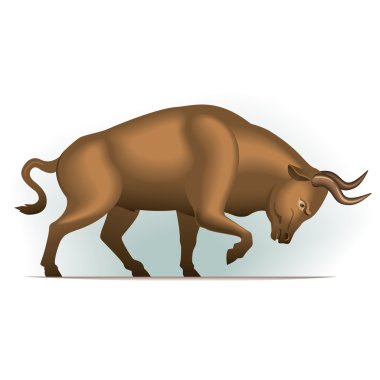 Bull vector illustration, financial theme clipart