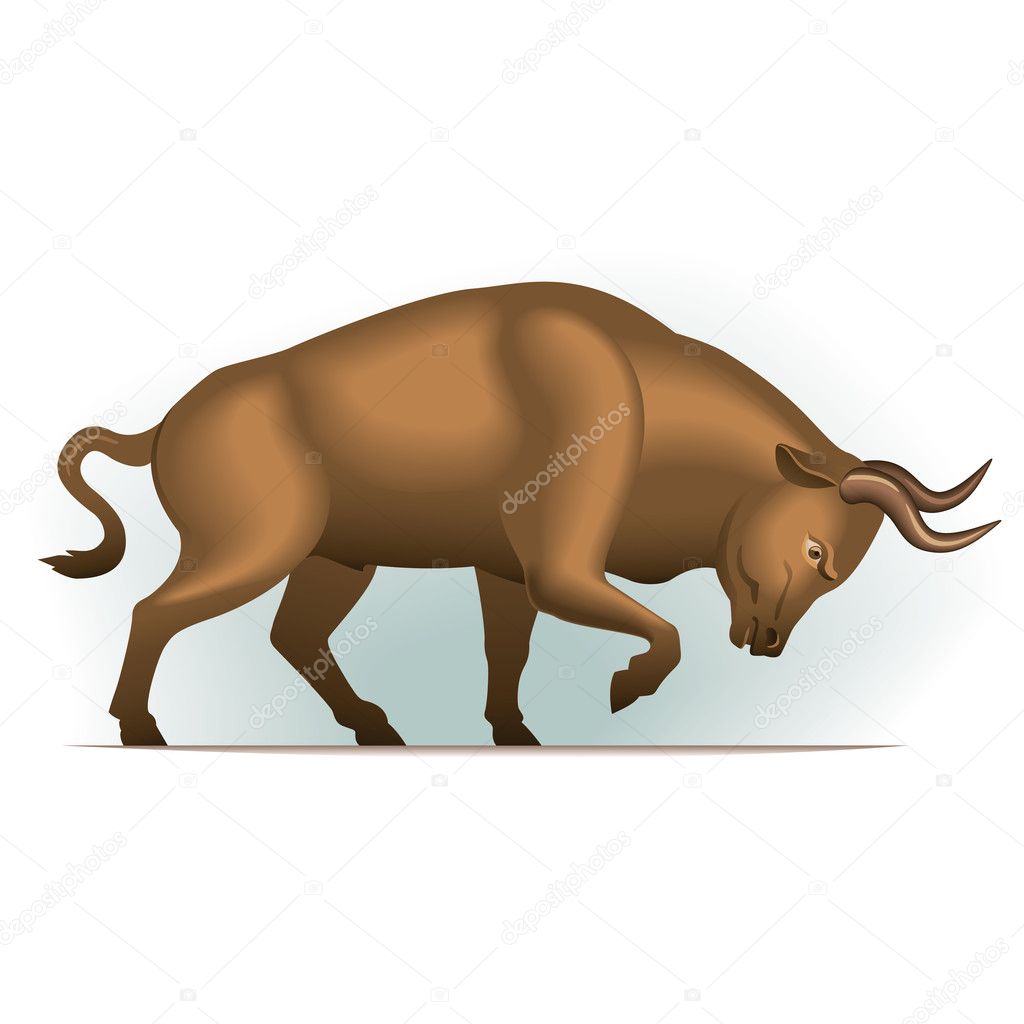 Bull vector illustration, financial theme