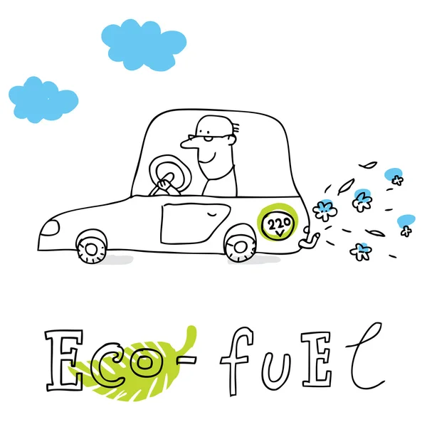 Eco brandstof, vector tekening — Stockvector