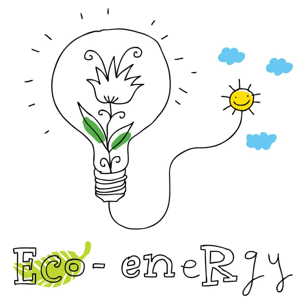 Eco energía, dibujo vectorial — Vector de stock