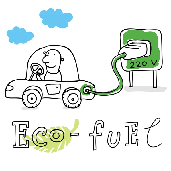 Eco fuel, vector drawing — Stock Vector