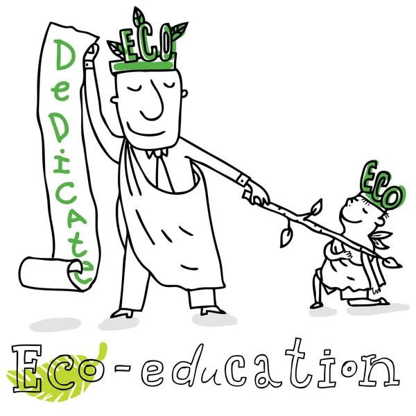 Eco education, vector drawing — Stock Vector