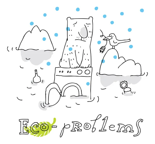 Eco probleem, vector tekening eco probleem, vector tekening — Stockvector