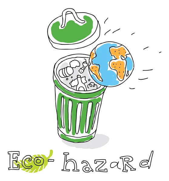 Eco hazard, vector drawing — Stock Vector