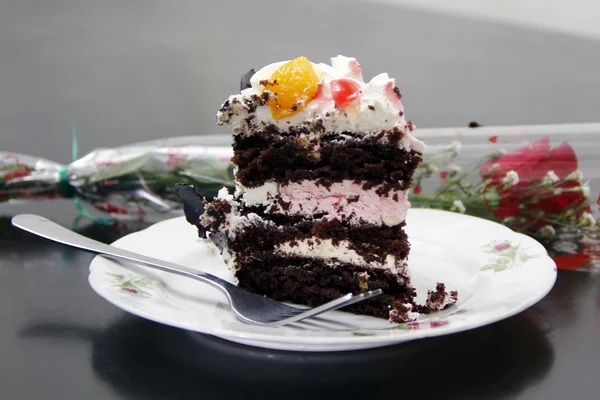 Slice Chocolate cake — Stock Photo, Image