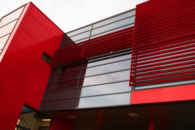 Red modern building clipart