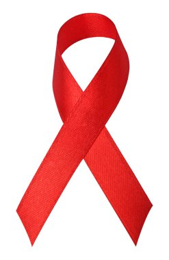 Aids hiv awareness ribbon with clipping path clipart