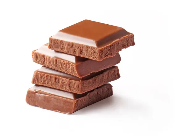 stock image Chocolate blocks white background