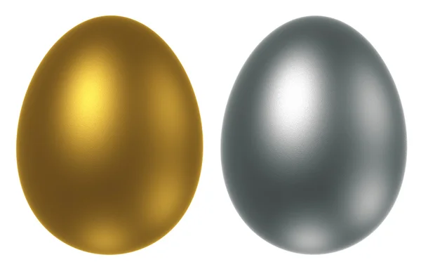 Goldenes und Silbernes Ei Stockbild