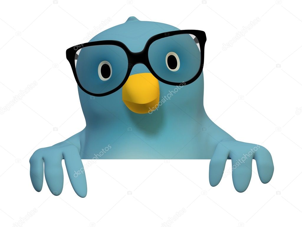 Bluebert with glasses with an area to fill in your text