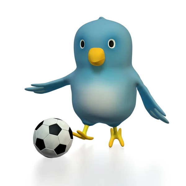 Bluebert playing soccer — Stock Photo, Image