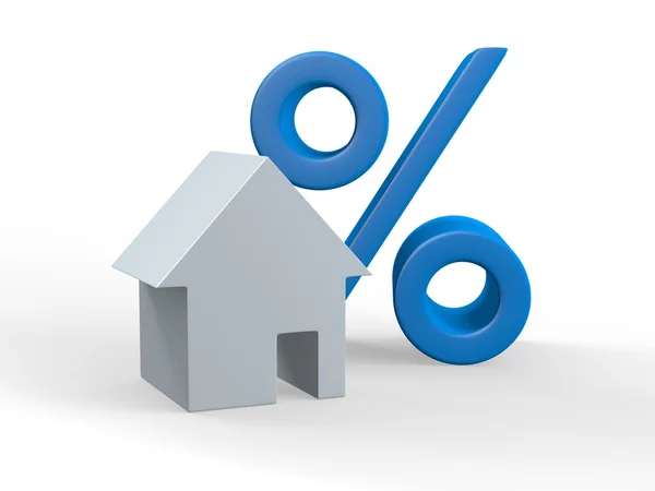 House and percent sign — Stock Photo, Image