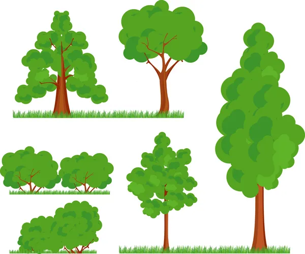 Arbres brousse herbe — Image vectorielle