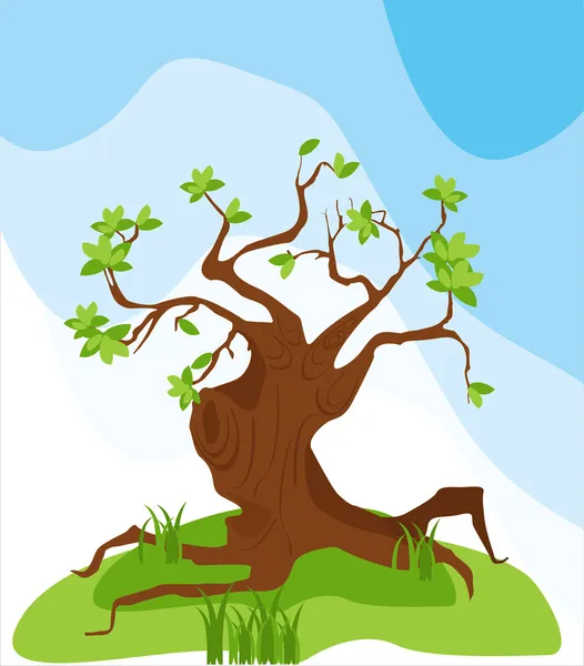 Tree in the meadow — Stock Vector