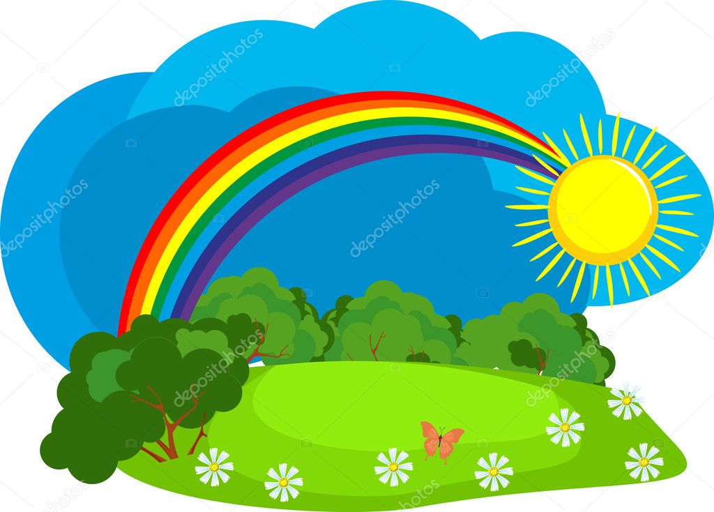 Rainbow after the rain Stock Vector by ©marrishuannna 10668218
