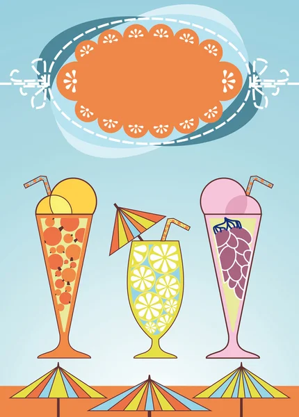 Bannière de félicitations avec boissons — Image vectorielle